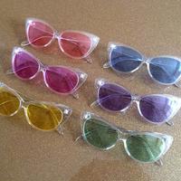 Retro Cat Eyes Transparent Sunglasses - Thumbnail 3
