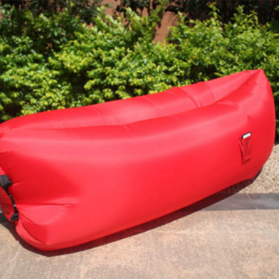 Quick inflatable beach lounger - red