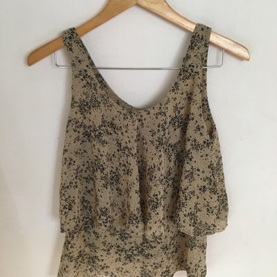 Floral chiffon layered tank