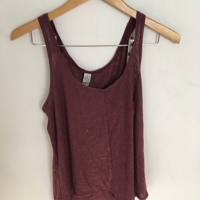 Distressed maroon tank