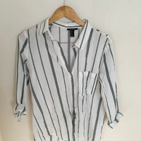 Striped Button Up Shirt - Thumbnail 1