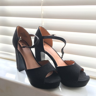 Open toe mary jane platform heels