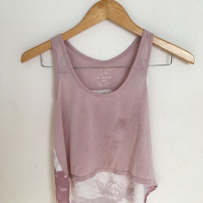 Pink chiffon back tank