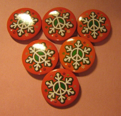 Peace Sign Snowflake Button