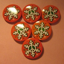 Peace Sign Snowflake Button