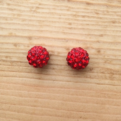 Sparkle earrings - red