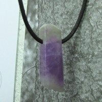 Amethyst Stone Pendant - Leather - Thumbnail 3