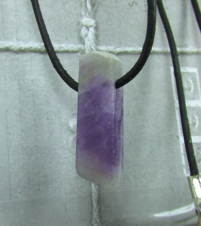 Amethyst Stone Pendant - Leather