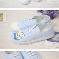 Harajuku lovely milk hand-painted canvas shoes  - Thumbnail 4