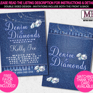 Denim and Diamonds Invitations | Metro-Events