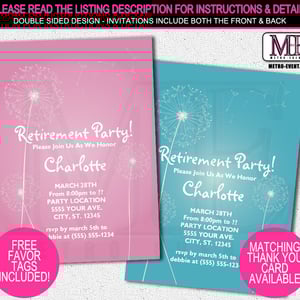Dandelion retirement party invitations - Thumbnail 1
