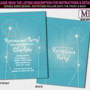 Dandelion Retirement Party Invitations - Thumbnail 2