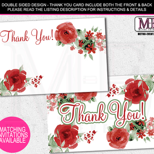 Watercolor, Rose Thank You Cards | Metro-Events - Thumbnail 2