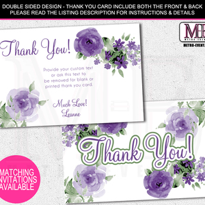 Watercolor, Rose Thank You Cards | Metro-Events