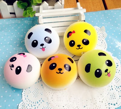 Jumbo Colorful Panda Bun Squishy Charms