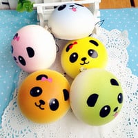 Jumbo Colorful Panda Bun Squishy Charms - Thumbnail 1