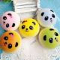 Jumbo Colorful Panda Bun Squishy Charms - Thumbnail 2
