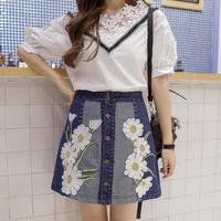 Daisy Patch Denim Skirt - Thumbnail 3