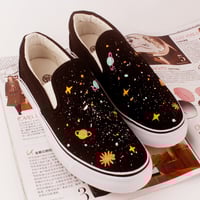 Harajuku galactic cosmic hand-painted canvas shoes - Thumbnail 1