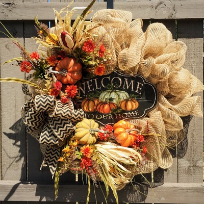 Autumn welcome home wreath
