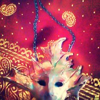 Fairy face leaf pendant, OOAK fairy,Leaflings - Thumbnail 2