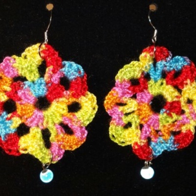 Carnival flower earrings