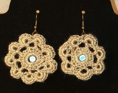 Chamois Flower Earrings w/ Turquoise