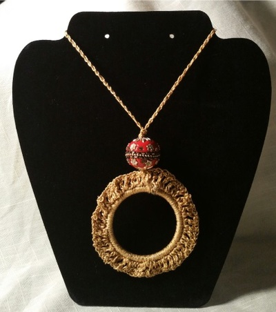 Metallic Gold Ring Necklace