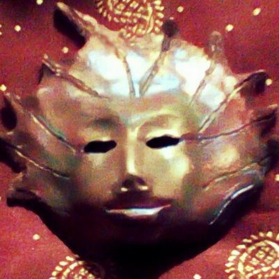 Fairy face leaf pendant, ooak fairy, leaflings