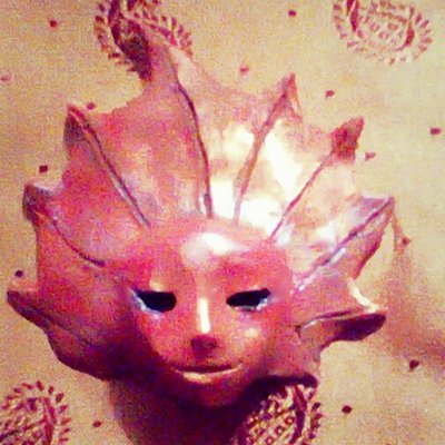 Fairy face leaf pendant, ooak fairy, leaflings