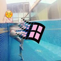 VAPORWAVE WINDOW 98 EMOJI POOL GIRL T SHIRT IN WHITE - Thumbnail 1