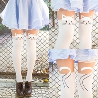 Harajuku Star Moon cat stitching bottoming socks pantyhose stockings - Thumbnail 3