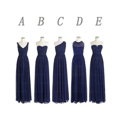 Sleveless bridesmaid dress,convertible bridesmaid dress,floor length bridesmaid dress,long chiffon bridesmaid dress,bds00090 - Thumbnail 3