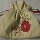 Tan Floral Embroidery Purse - Thumbnail 2