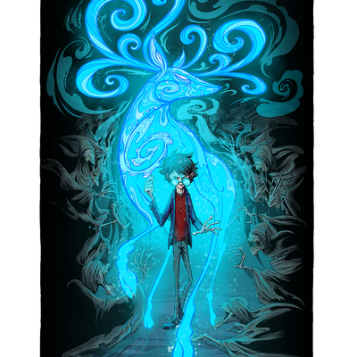 Harry potter and his patronus - print