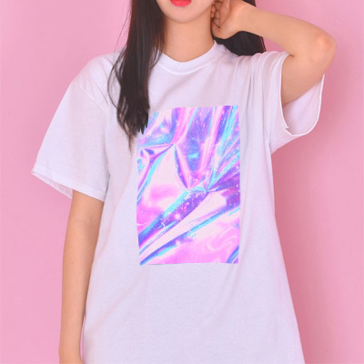 PURPLE HOLOGRAPHIC TEE