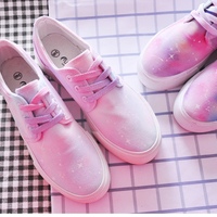 Harajuku pink galaxy painted canvas shoes - Thumbnail 3