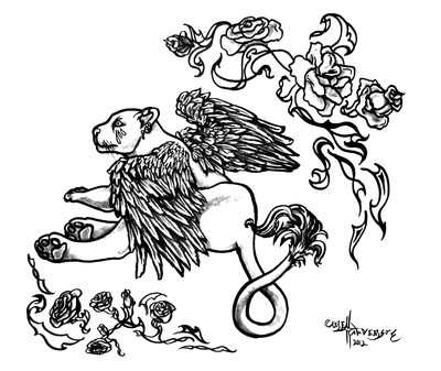 Winged Lion Coloring Poster