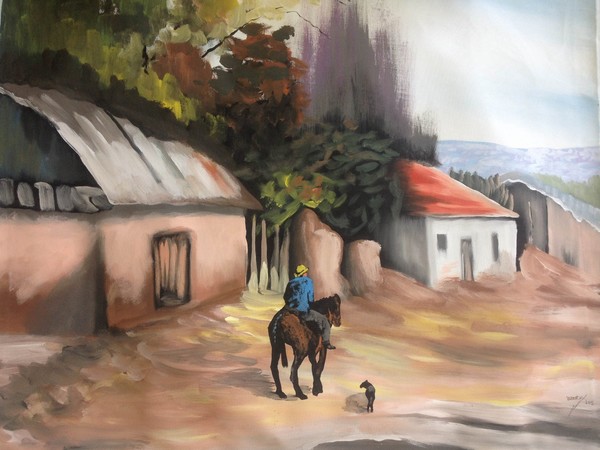 Man, Horse, and Dog by Wendy