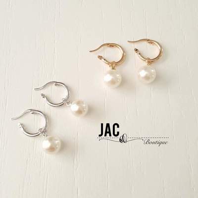 Pearl Dangle Earrings - Bride Earrings - Valentine Gift - Pearl Earrings - Rosegold and Silver Pearl Dangle Earrings