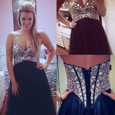 Classy black prom dresses,strapless prom dresses,tulle prom dresses, evening dresses,sparkly prom dresses,pd39008