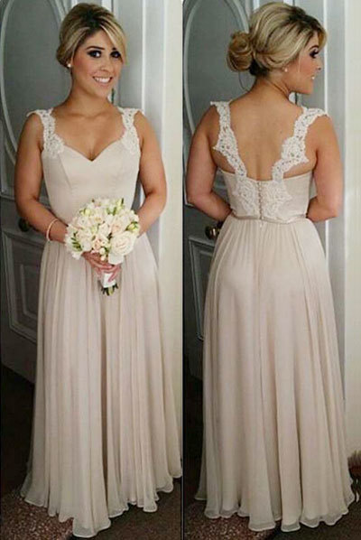 Sweetheart Long Bridesmaid Dresses,A-Line Bridesmaid Dresses,Scoop Bridesmaid Dresses,Lace Bridesmaid Dresses,Chiffon Bridesmaid Dresses,PD390019