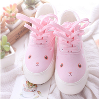 Harajuku cute rabbit hand-painted canvas shoes - Thumbnail 3