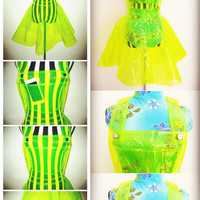 Harajuku neon galaxy suspended skirt - Thumbnail 3