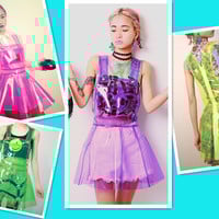 Harajuku neon galaxy suspended skirt - Thumbnail 4