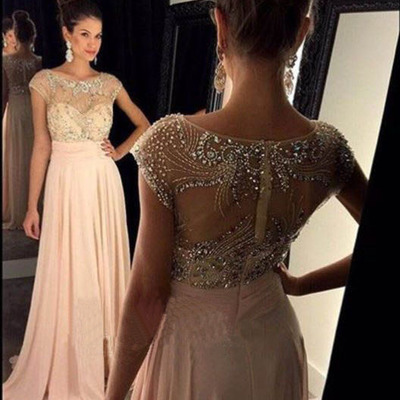 Sweetheart a-line prom dresses,round neck prom dresses,beading prom dresses,long pink prom dresses for teens,modest evening dresses,pd390032