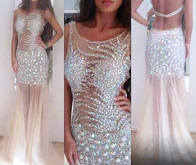 Gorgeous Sexy Prom Dresses,Backless Evening Dresses,Floor Length Prom Dress,See Through Prom Dresses,PD390046