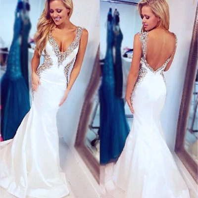Largos sexy prom dresses,v-neck prom dresses,backless prom dresses,floor-length evening dresses,beading prom dresses,pd390049