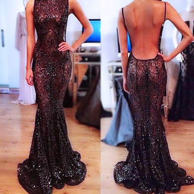 Elegant sexy backless prom dresses,sheath evening gowns,floor length prom dresses,sequin prom dresses,pd390051