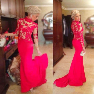 Vintage Prom Dresses,Lace Appliques Prom Dresses,Sexy Long Prom Dresses,Satin Prom Dresses,Long Sleeves Evening Gowns,PD390077